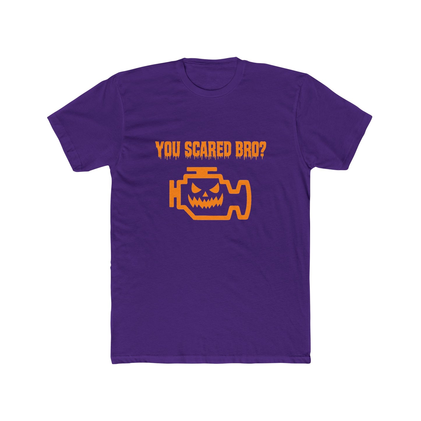 You Scared Bro? Halloween Car T-Shirt β Check Engine Light Jack-o-Lantern Tee