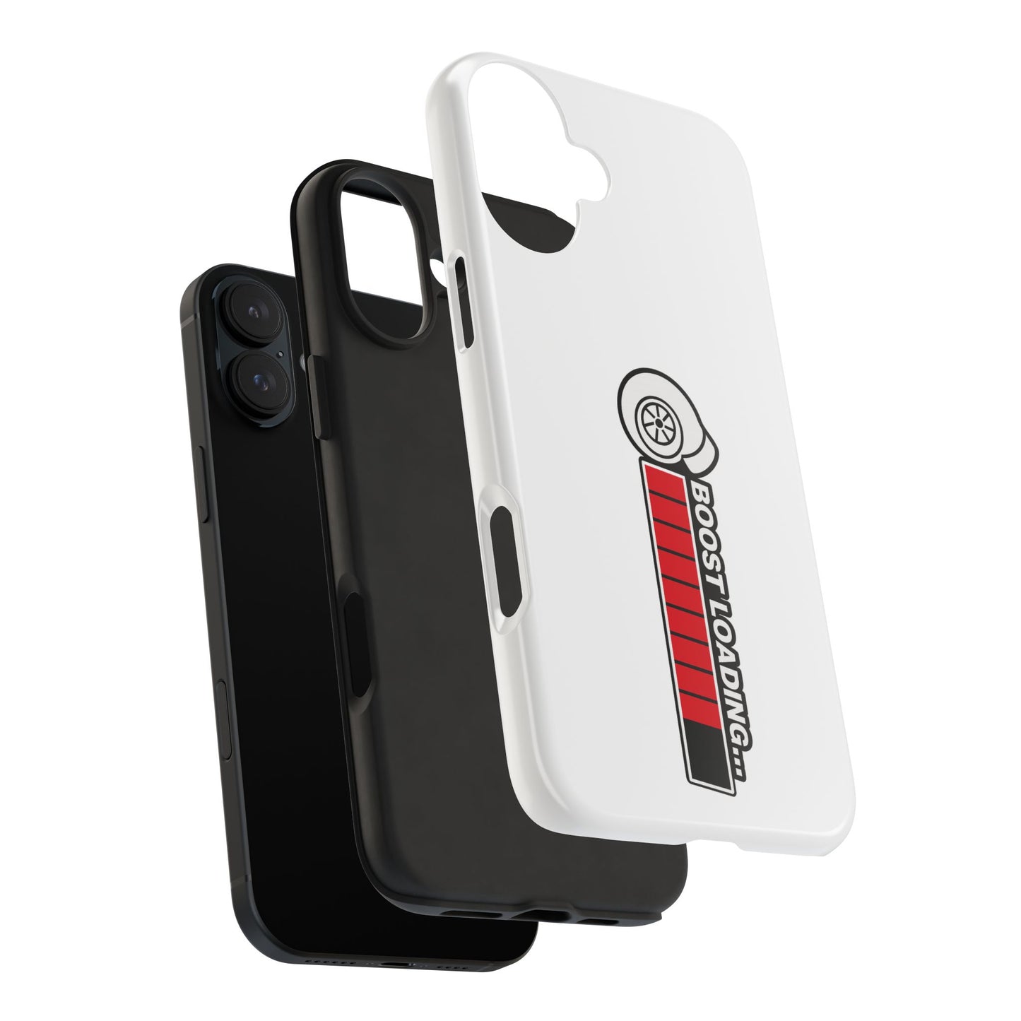 White Boost Loading Tough Phone Case For Apple or Samsung