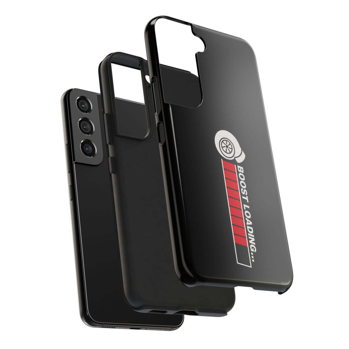 Black Boost Loading Tough Phone Case for iPhone or Samsung phones