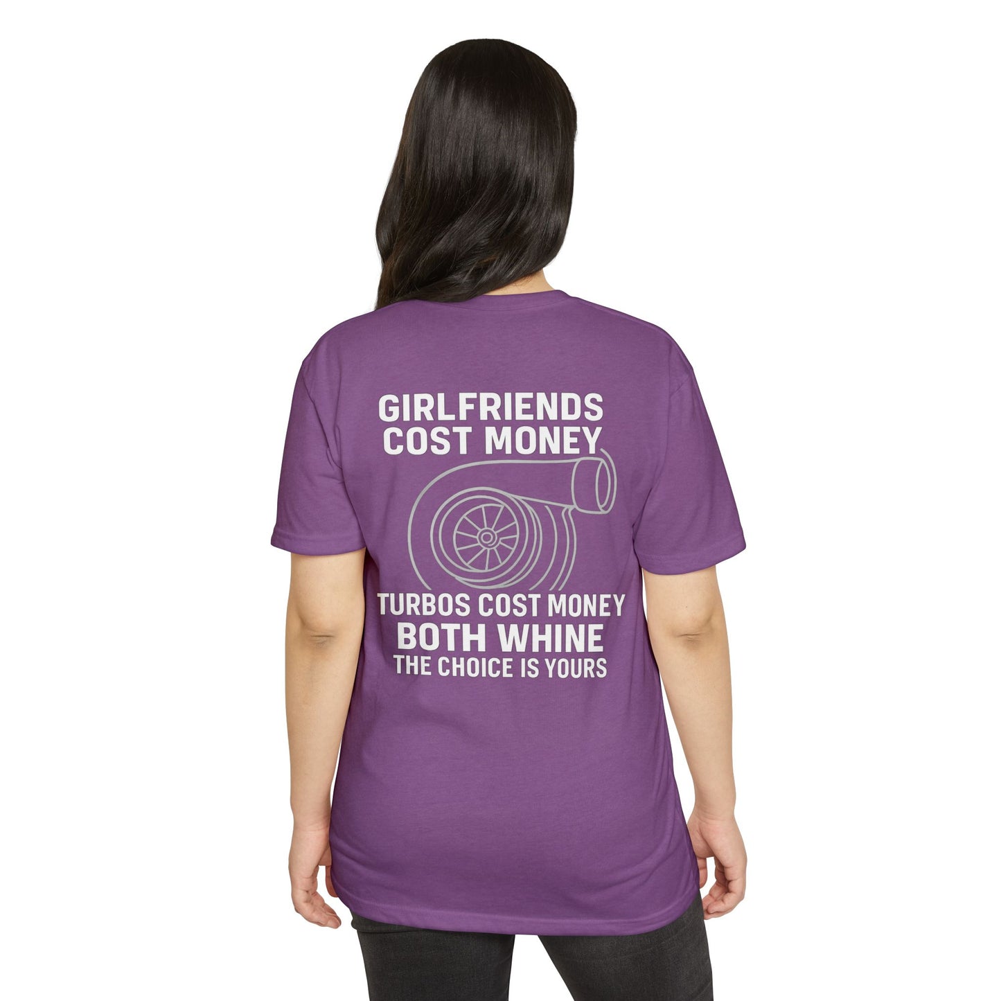 Girlfriends Whine, Turbos Whistle – Funny Car Guy Turbo T-Shirt 7 Dark Colors