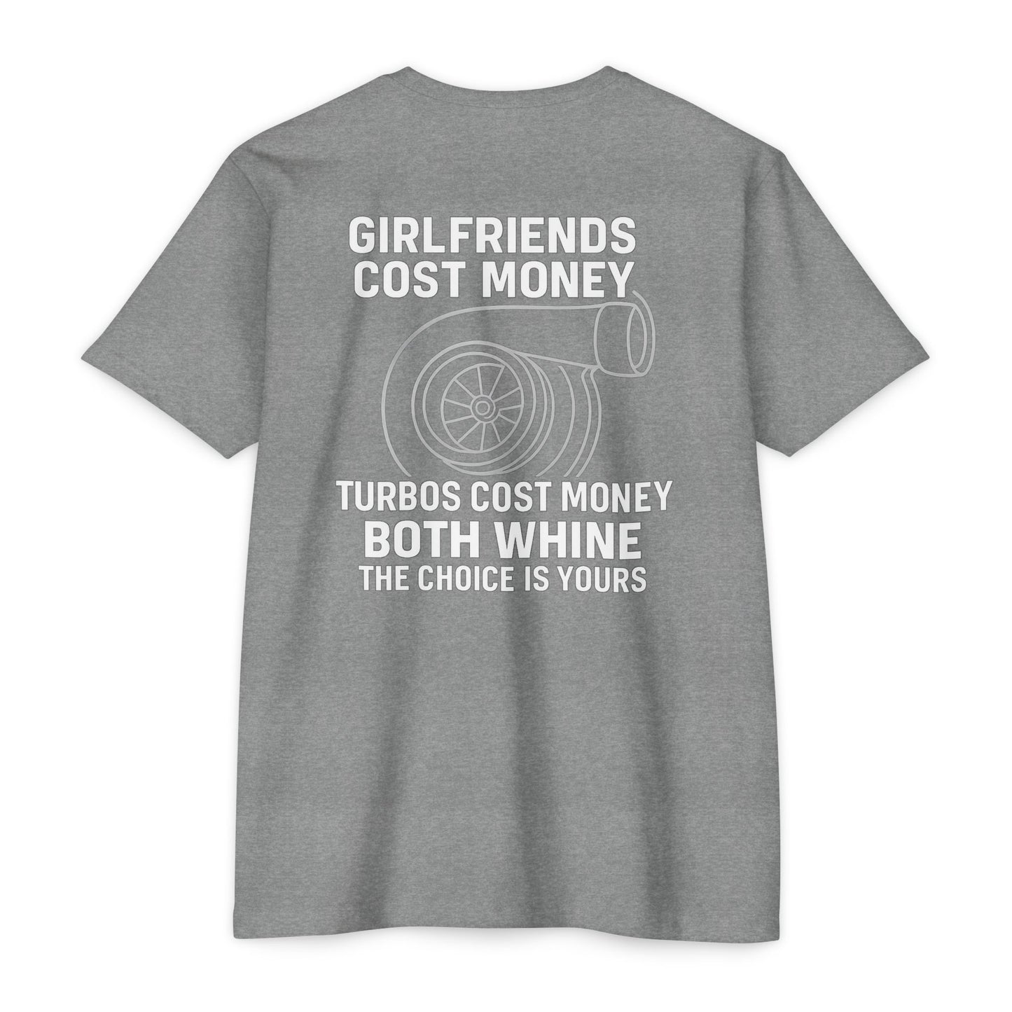 Girlfriends Whine, Turbos Whistle – Funny Car Guy Turbo T-Shirt 7 Dark Colors