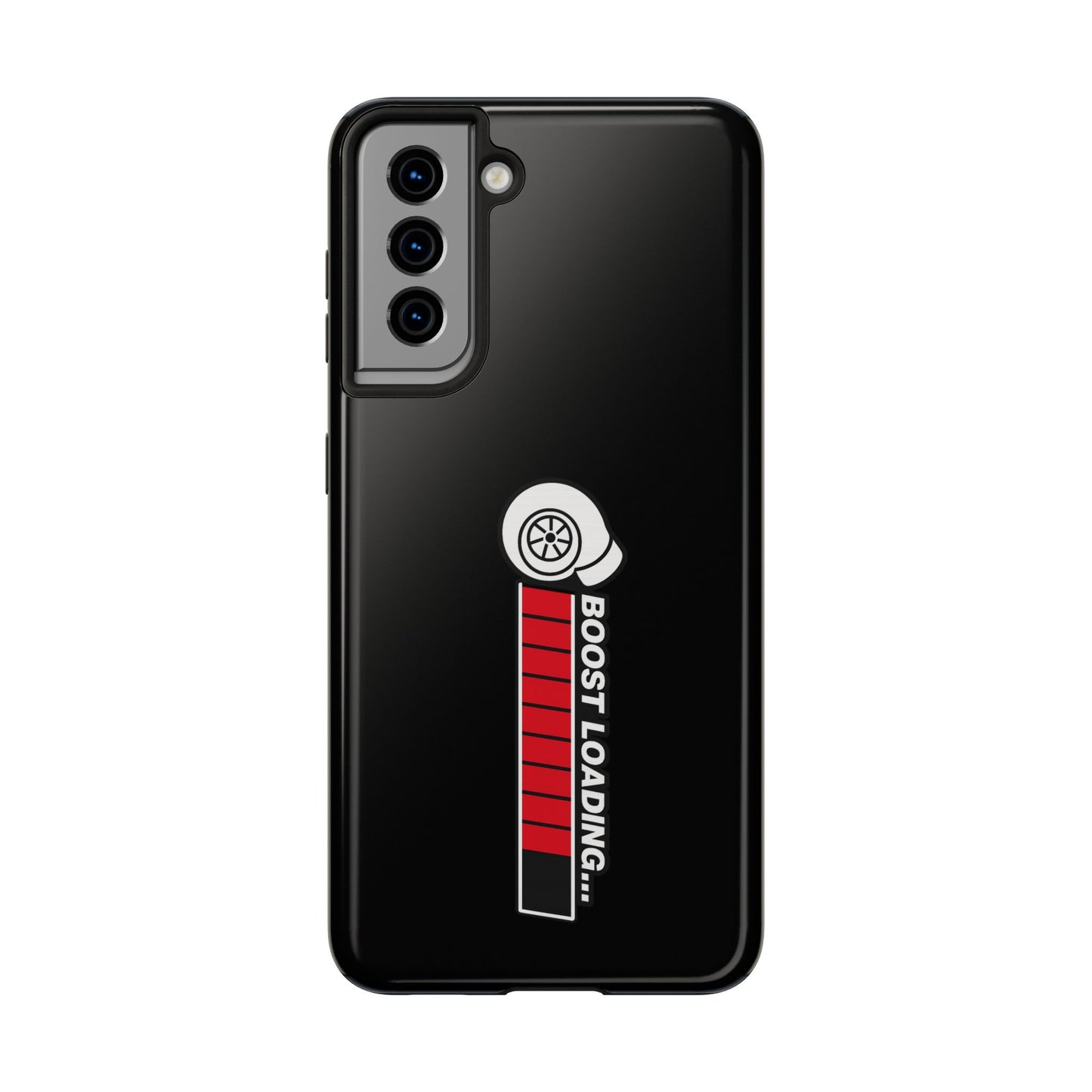 Black Boost Loading Tough Phone Case for iPhone or Samsung phones