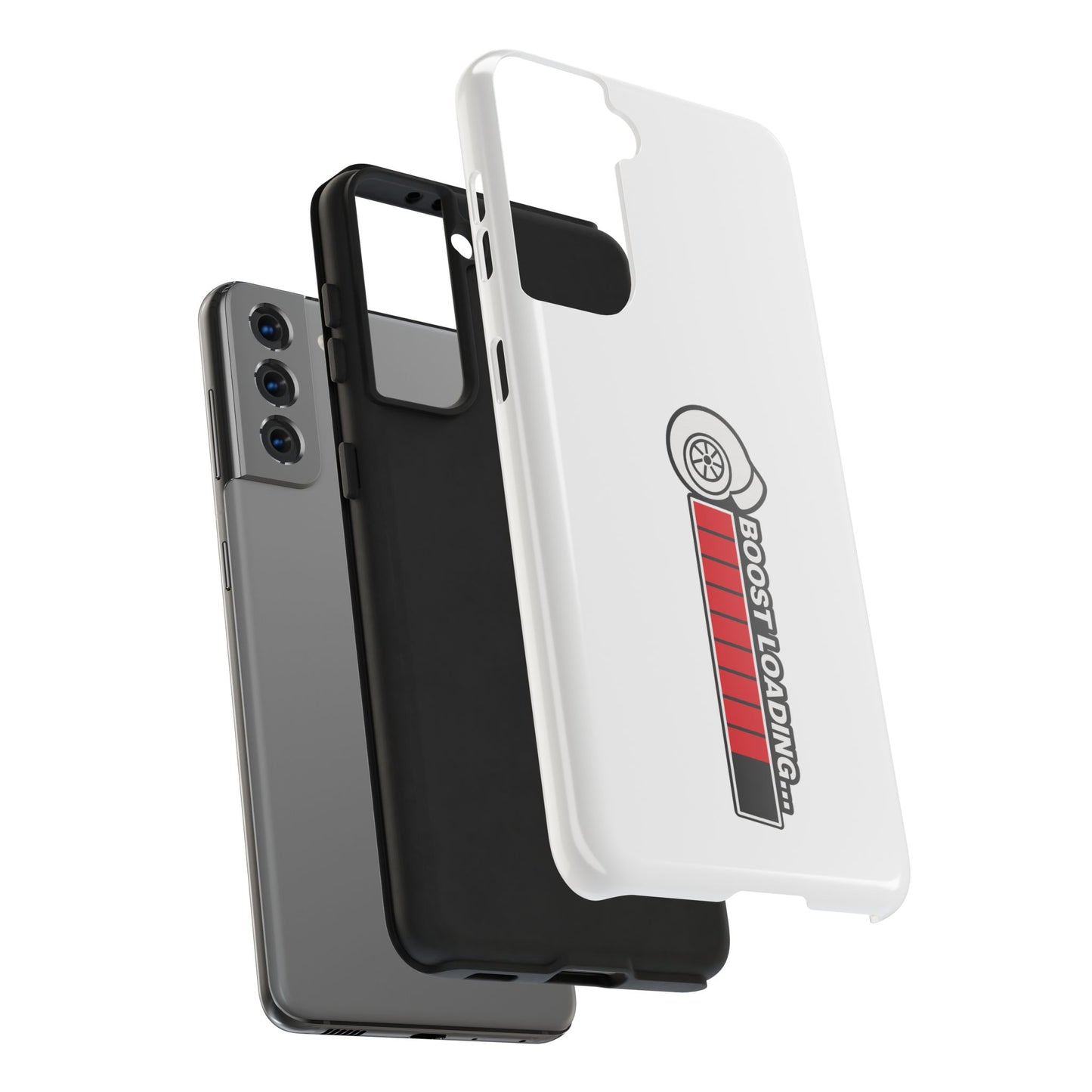 White Boost Loading Tough Phone Case For Apple or Samsung