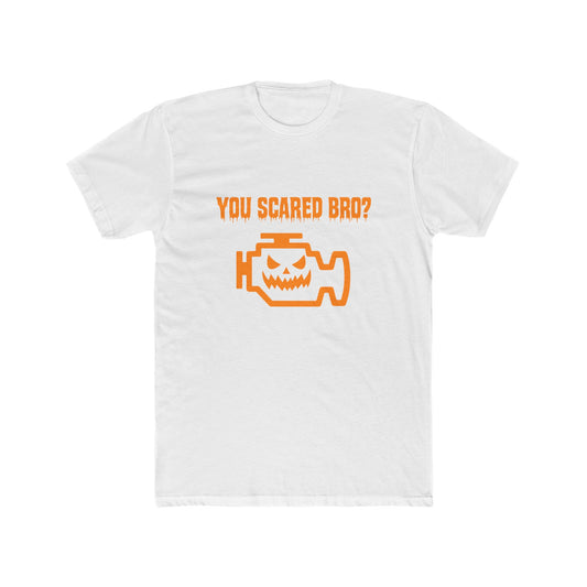 You Scared Bro? Halloween Car T-Shirt – Check Engine Light Jack-o-Lantern Tee