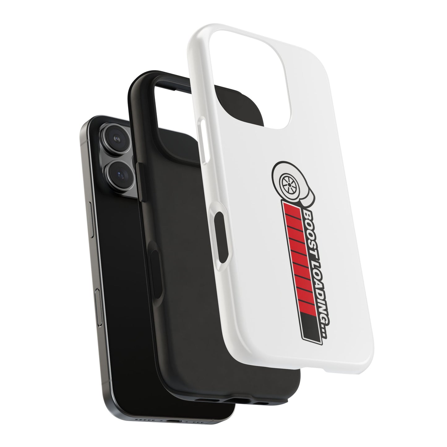 White Boost Loading Tough Phone Case For Apple or Samsung