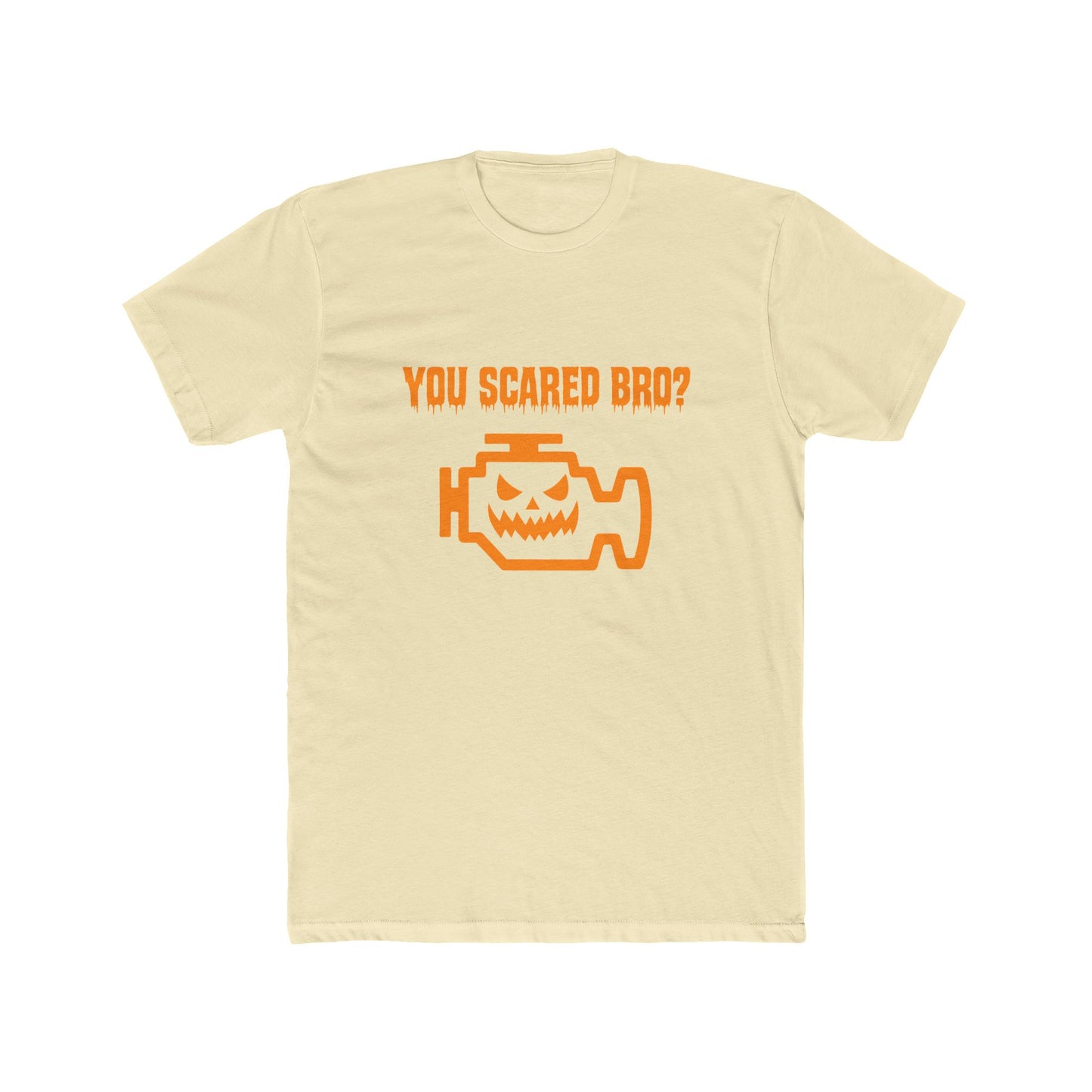 You Scared Bro? Halloween Car T-Shirt – Check Engine Light Jack-o-Lantern Tee