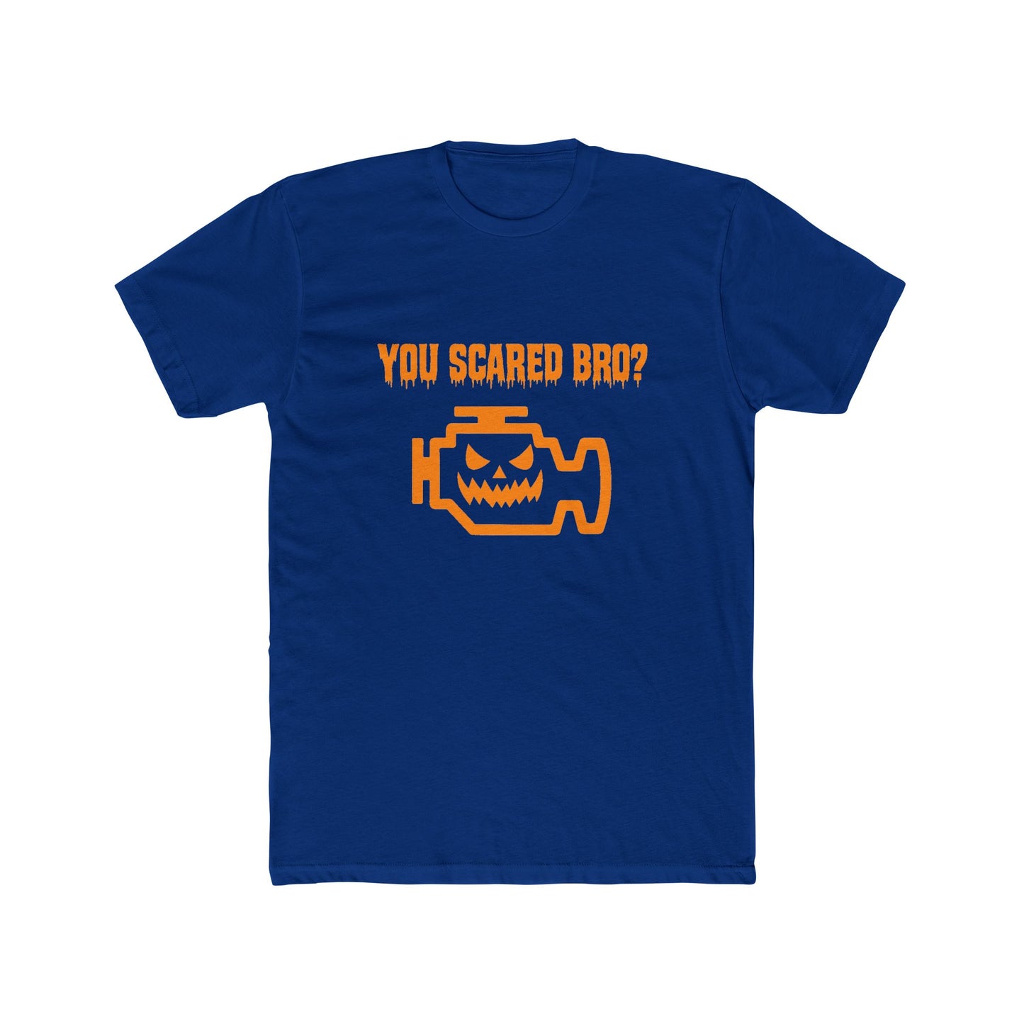 You Scared Bro? Halloween Car T-Shirt – Check Engine Light Jack-o-Lantern Tee