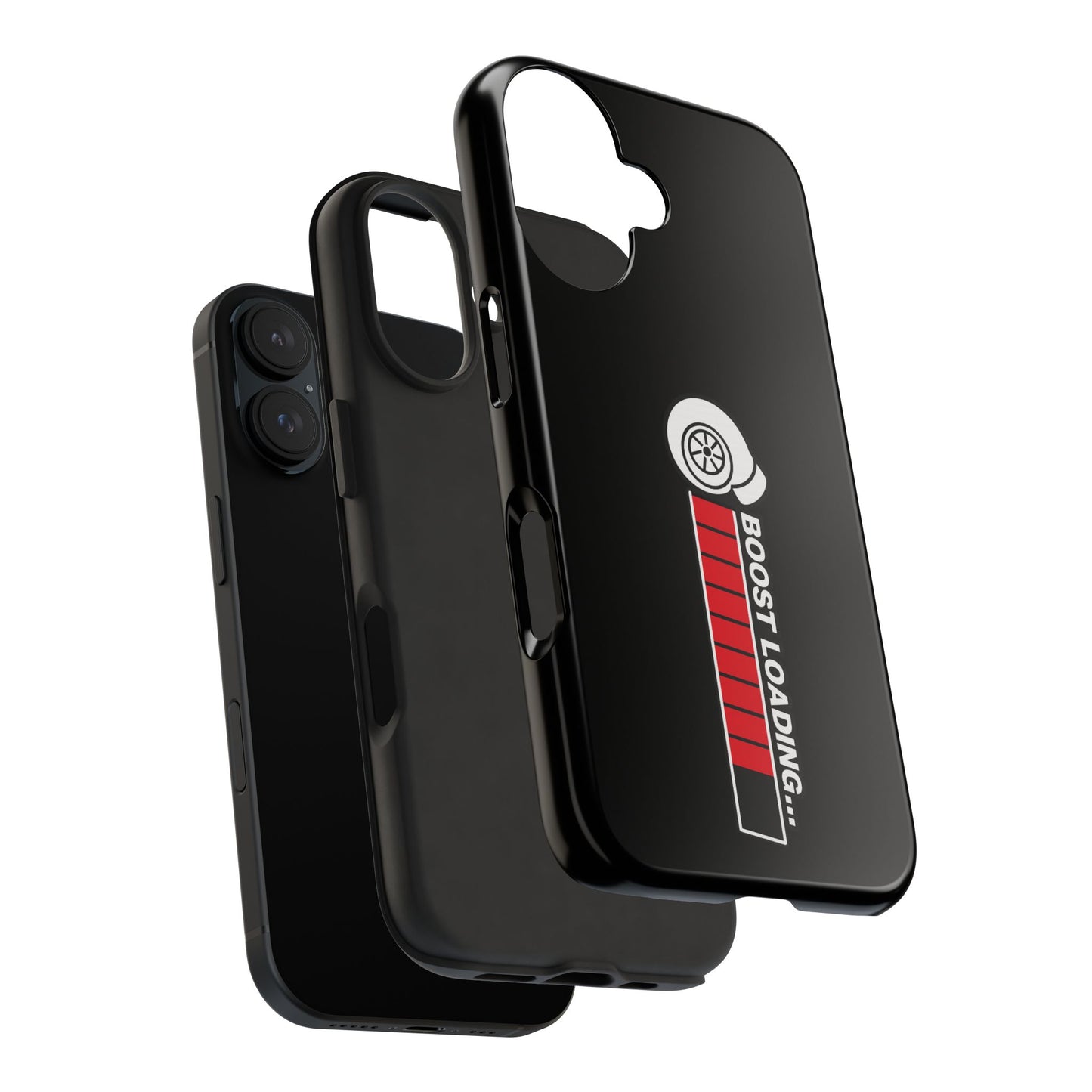 Black Boost Loading Tough Phone Case for iPhone or Samsung phones