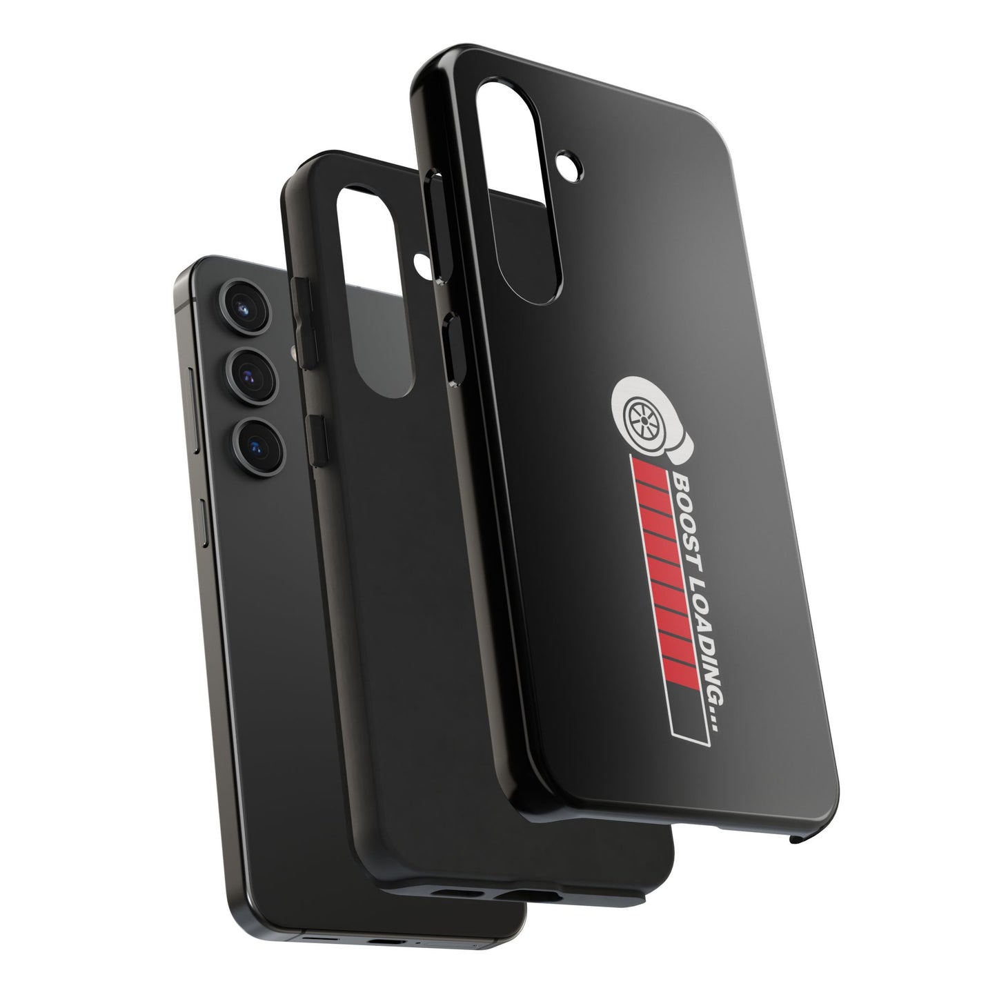 Black Boost Loading Tough Phone Case for iPhone or Samsung phones
