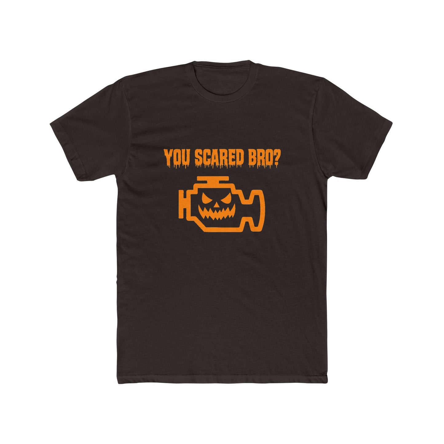 You Scared Bro? Halloween Car T-Shirt – Check Engine Light Jack-o-Lantern Tee