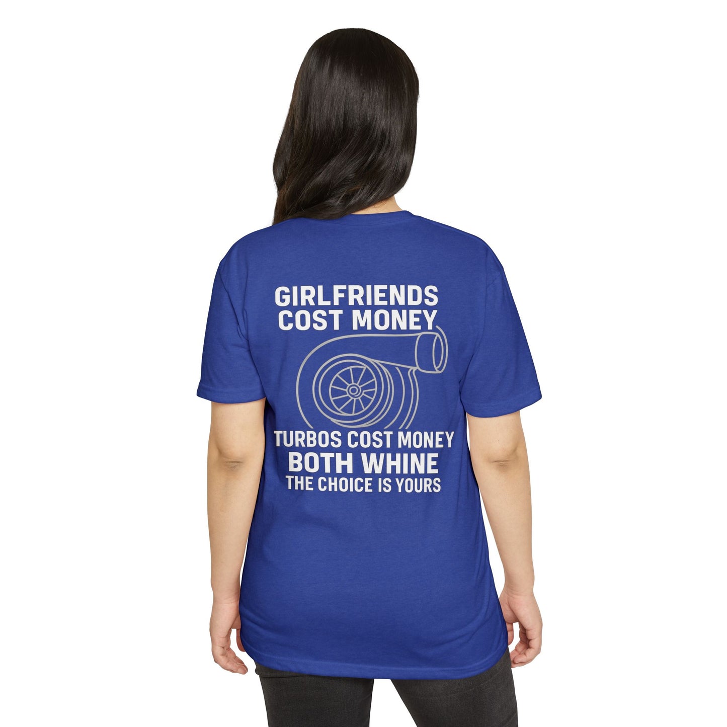 Girlfriends Whine, Turbos Whistle – Funny Car Guy Turbo T-Shirt 7 Dark Colors