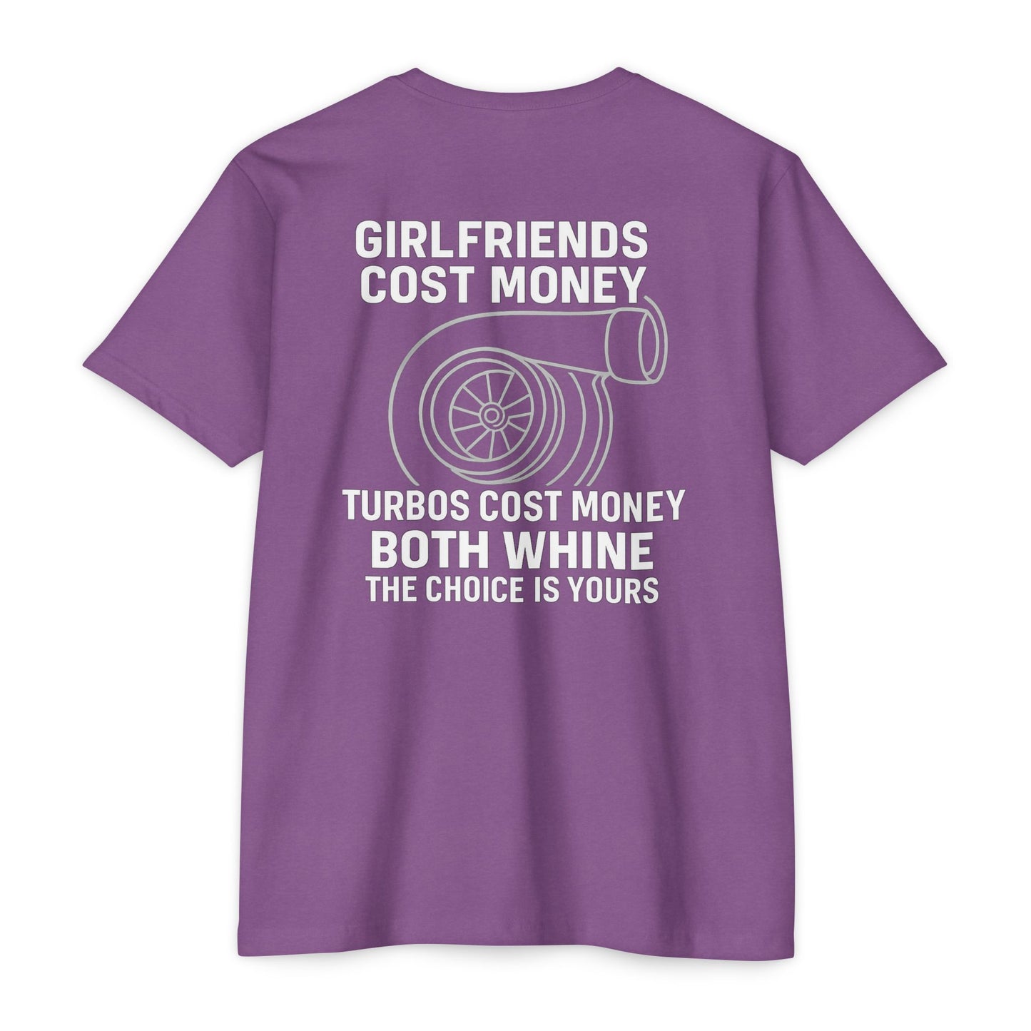Girlfriends Whine, Turbos Whistle – Funny Car Guy Turbo T-Shirt 7 Dark Colors