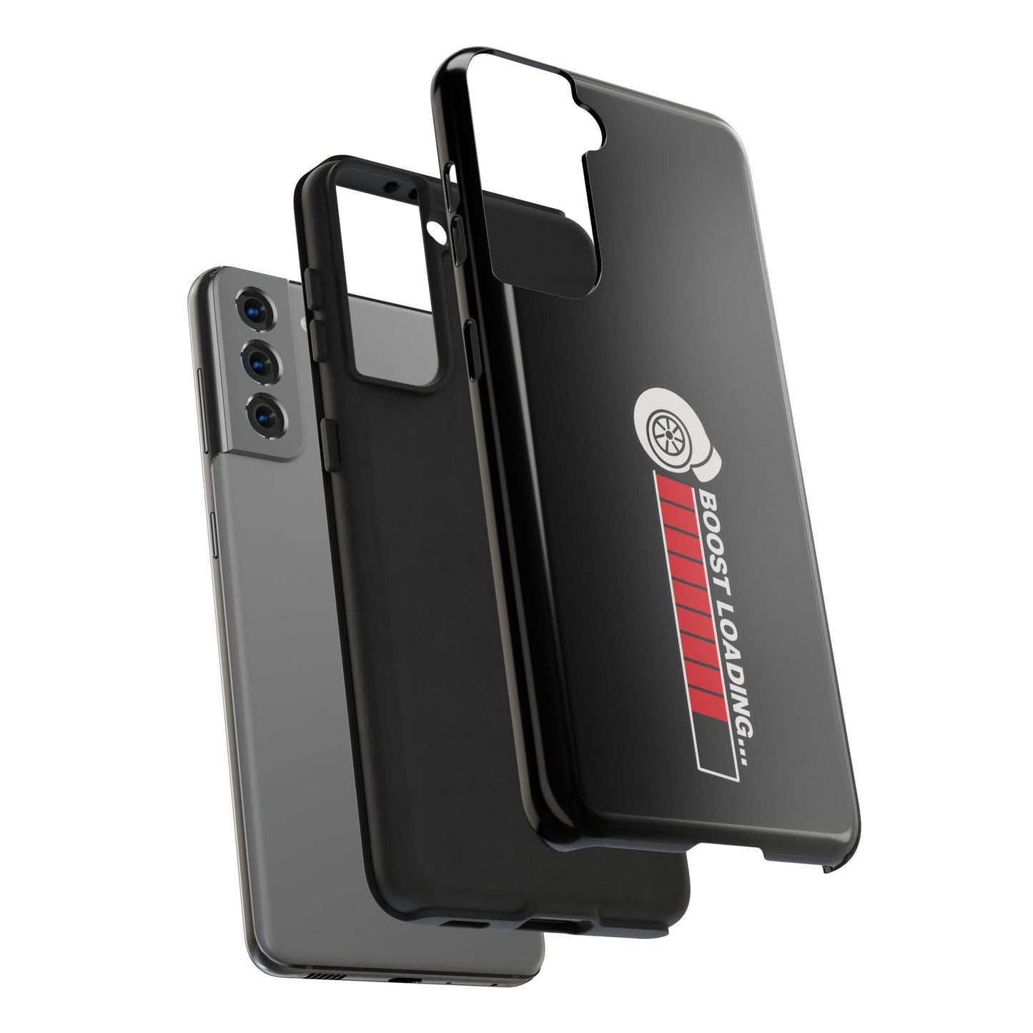 Black Boost Loading Tough Phone Case for iPhone or Samsung phones