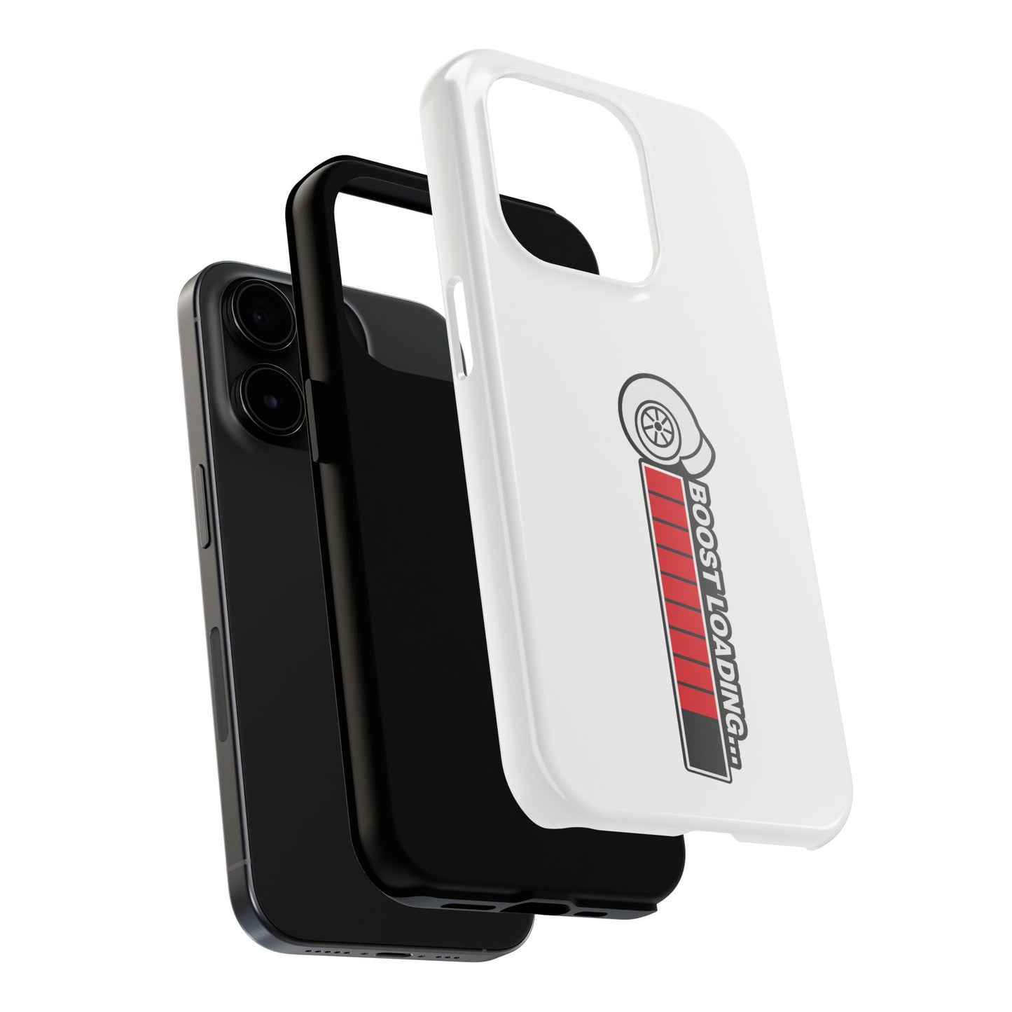 White Boost Loading Tough Phone Case For Apple or Samsung