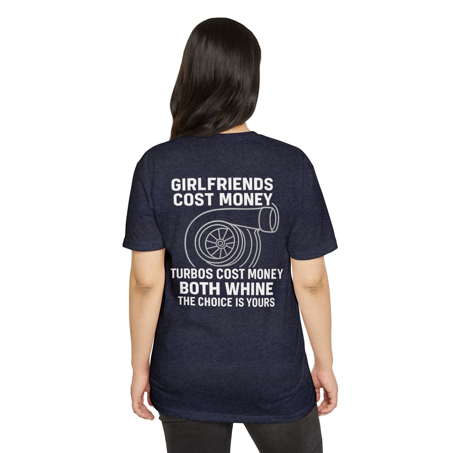 Girlfriends Whine, Turbos Whistle – Funny Car Guy Turbo T-Shirt 7 Dark Colors