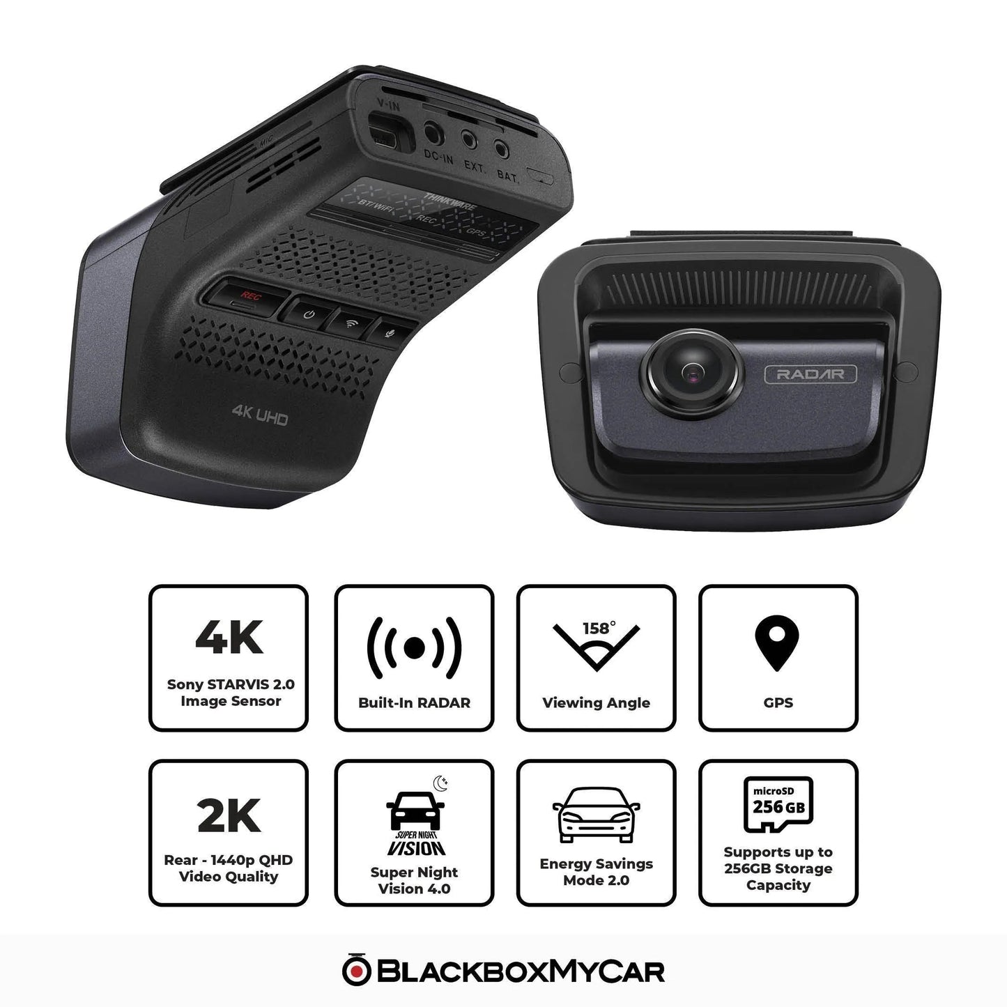 Thinkware U3000 4K Dash Cam Single Channel – STARVIS 2 Sensor, Radar Parking Mode, GPS & Wi-Fi Car Camera