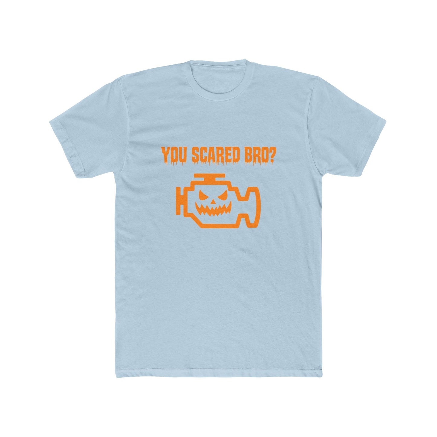 You Scared Bro? Halloween Car T-Shirt – Check Engine Light Jack-o-Lantern Tee