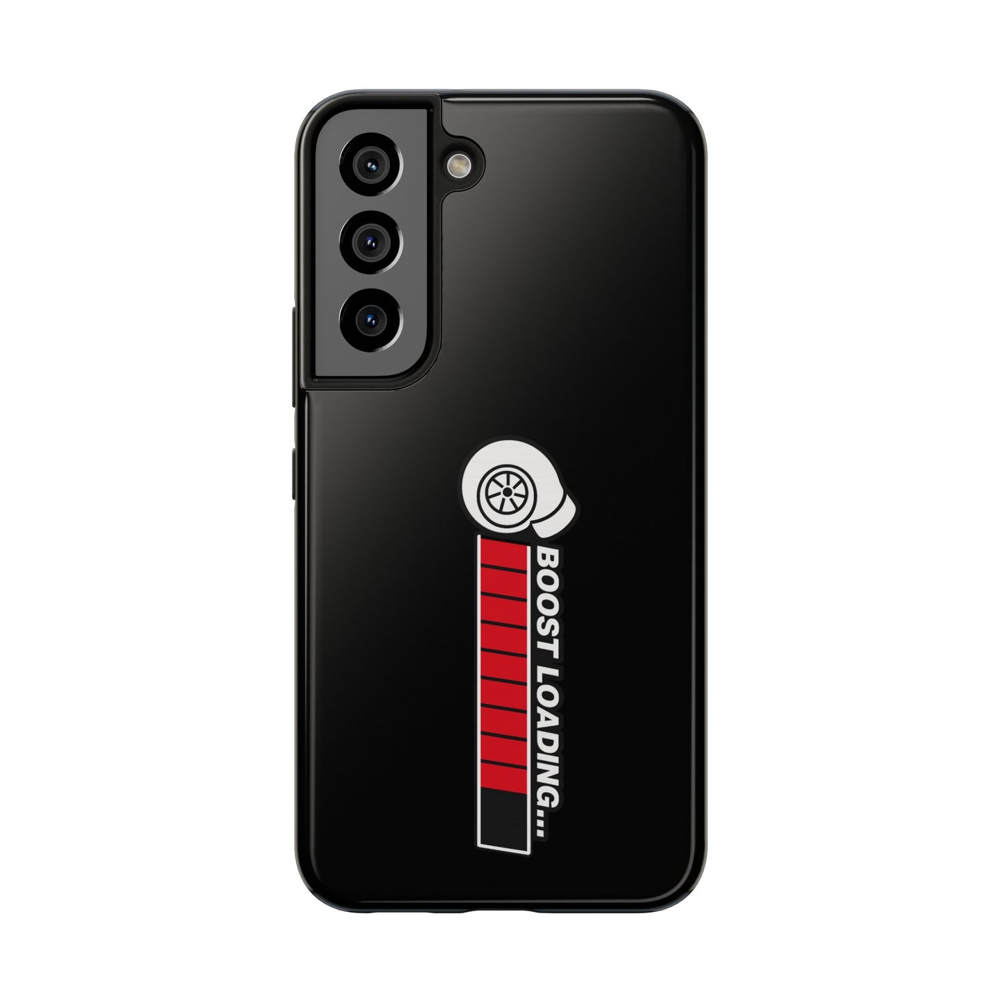 Black Boost Loading Tough Phone Case for iPhone or Samsung phones