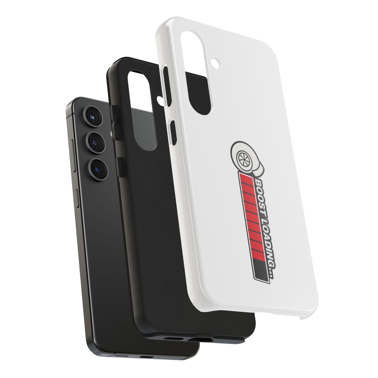 White Boost Loading Tough Phone Case For Apple or Samsung