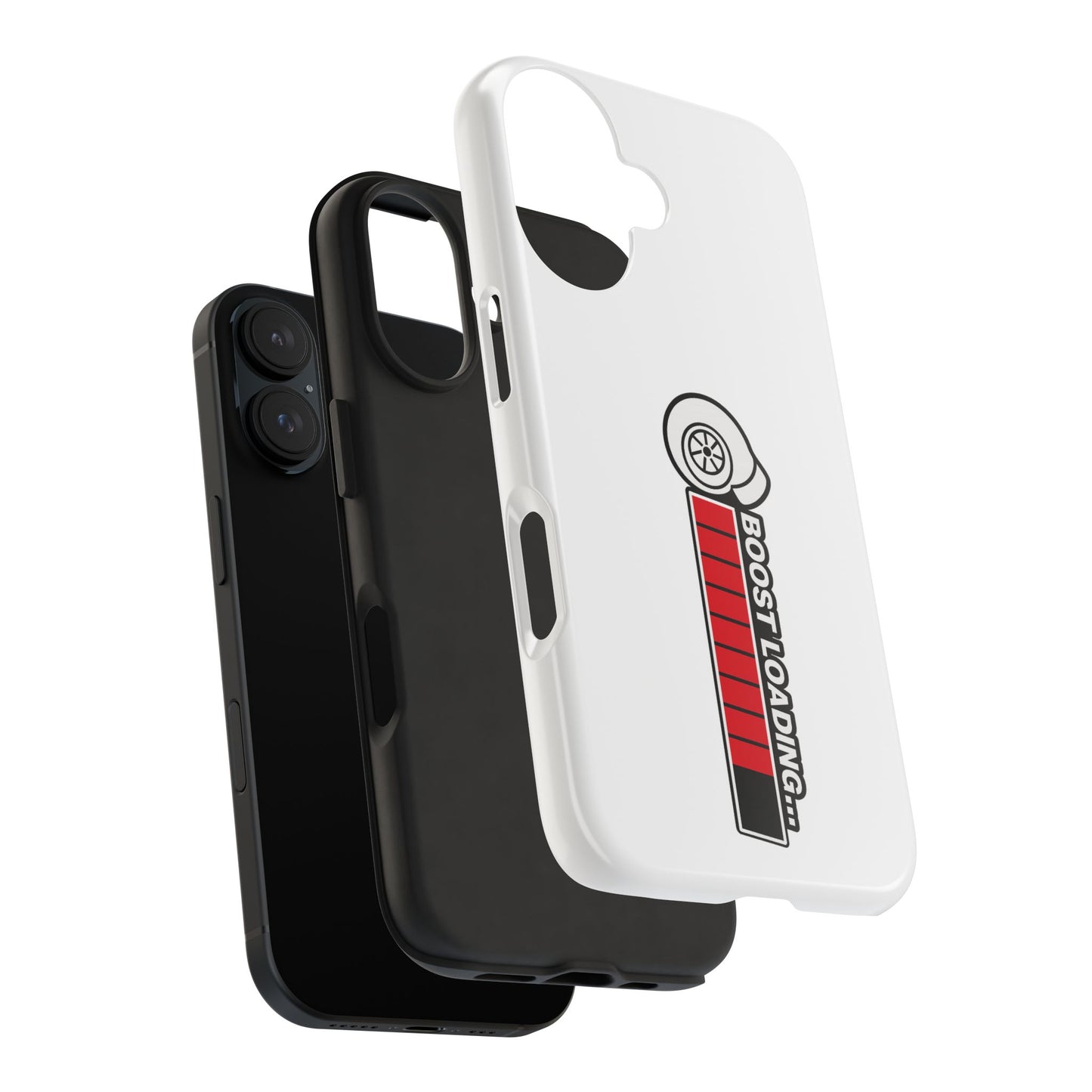 White Boost Loading Tough Phone Case For Apple or Samsung