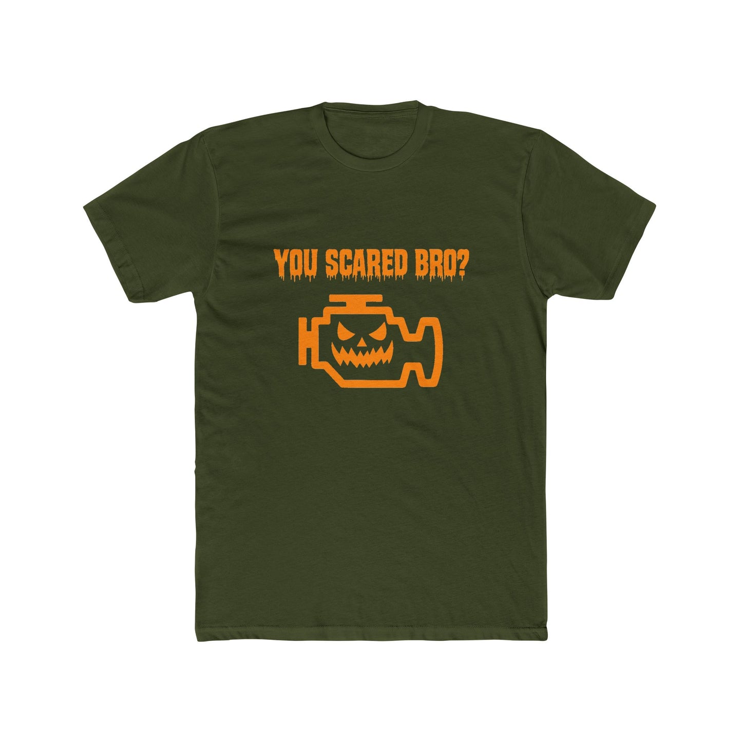 You Scared Bro? Halloween Car T-Shirt – Check Engine Light Jack-o-Lantern Tee