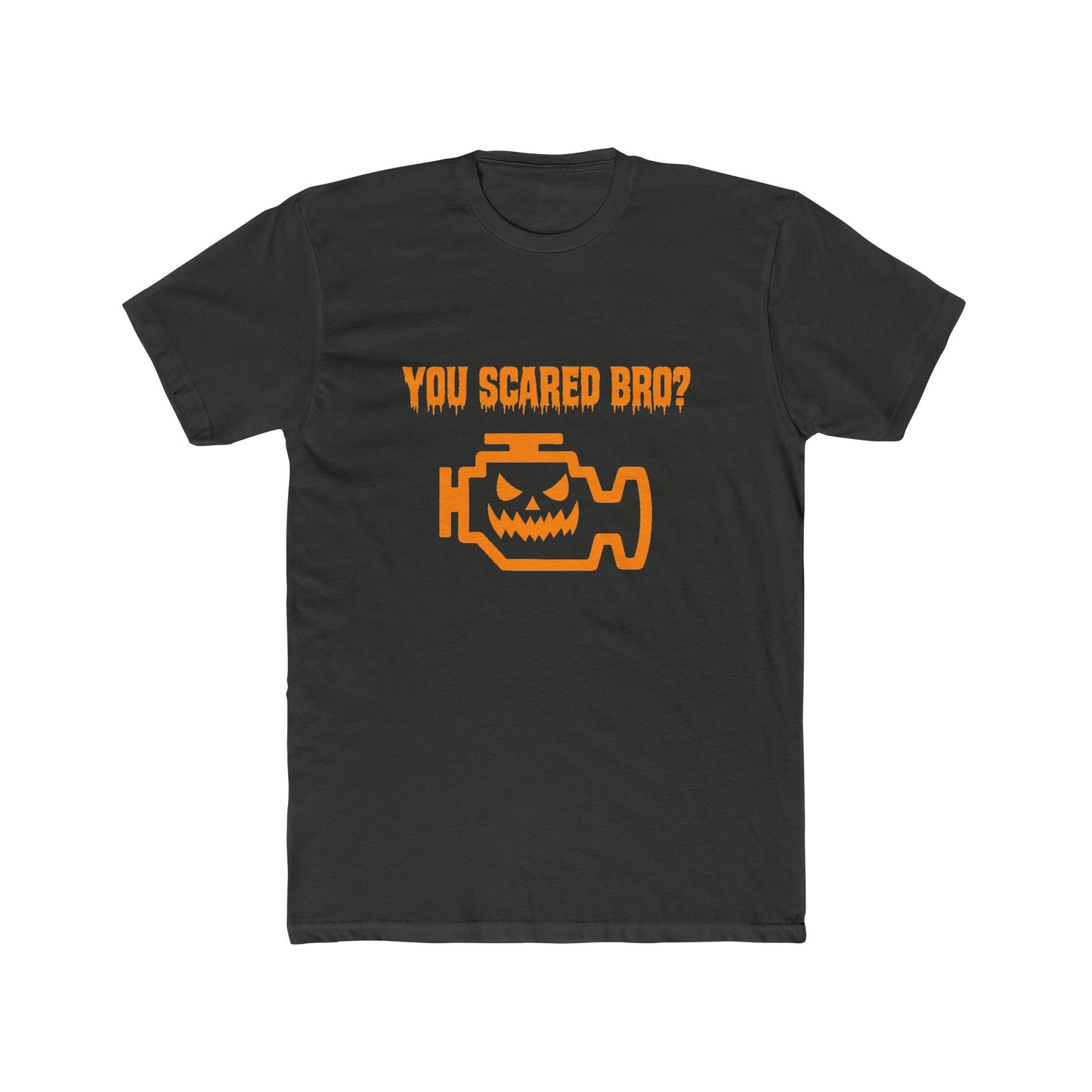 You Scared Bro? Halloween Car T-Shirt – Check Engine Light Jack-o-Lantern Tee