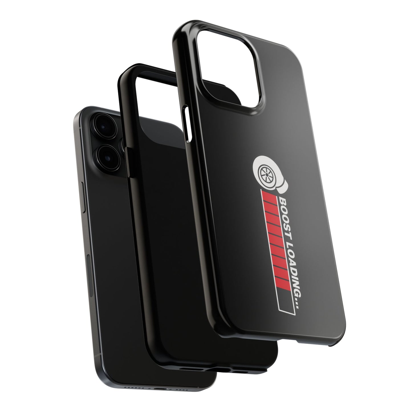 Black Boost Loading Tough Phone Case for iPhone or Samsung phones