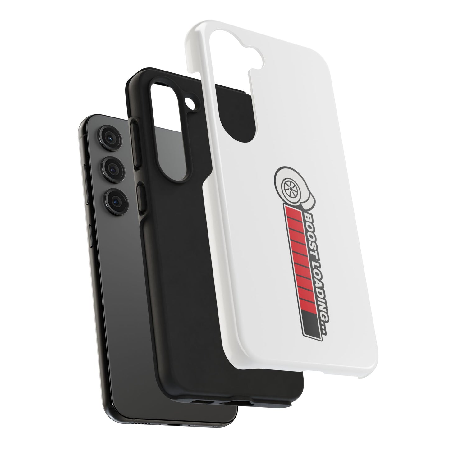 White Boost Loading Tough Phone Case For Apple or Samsung