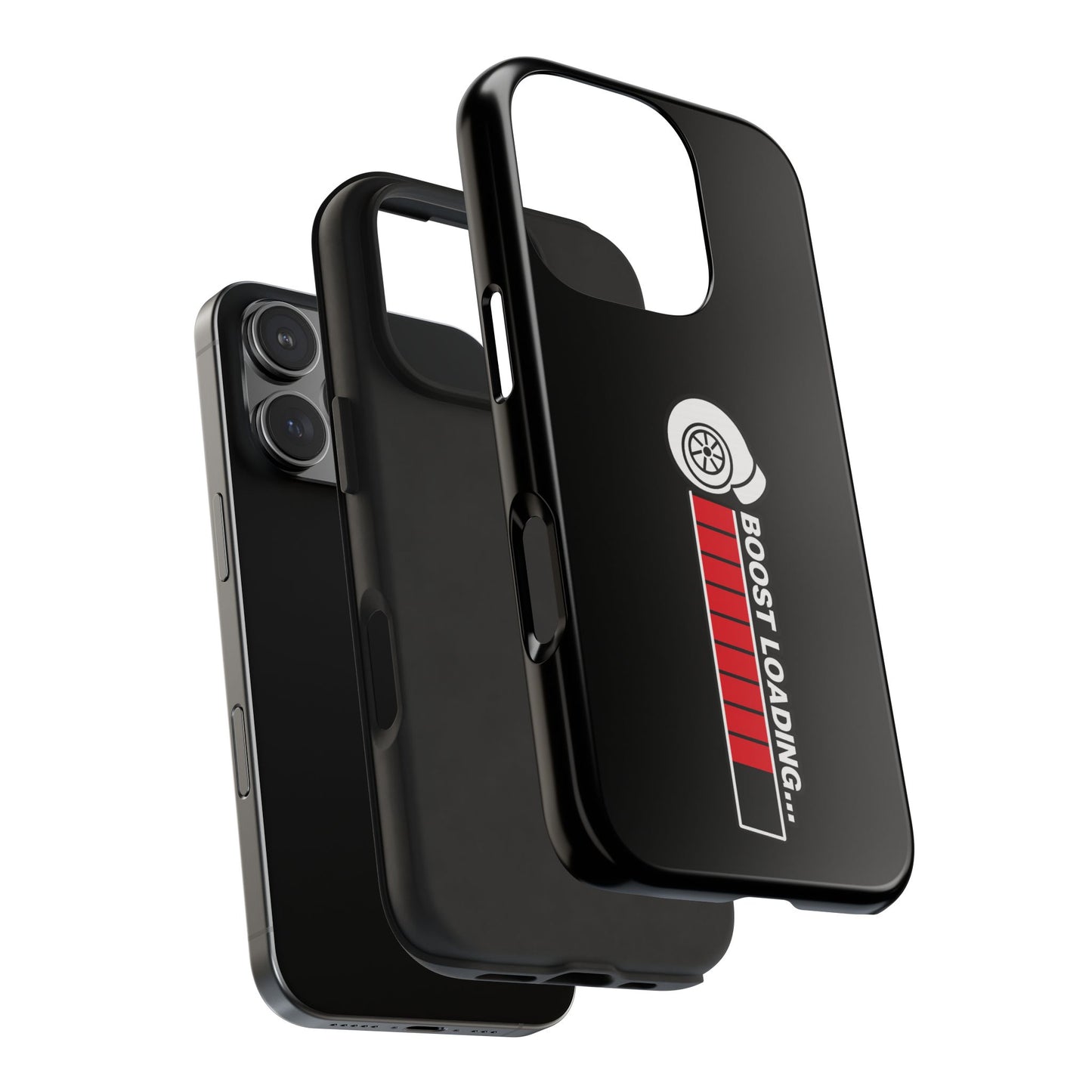 Black Boost Loading Tough Phone Case for iPhone or Samsung phones