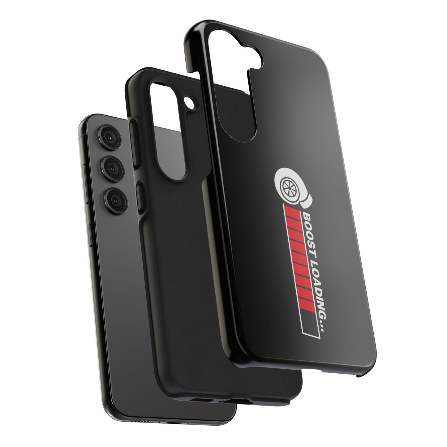 Black Boost Loading Tough Phone Case for iPhone or Samsung phones