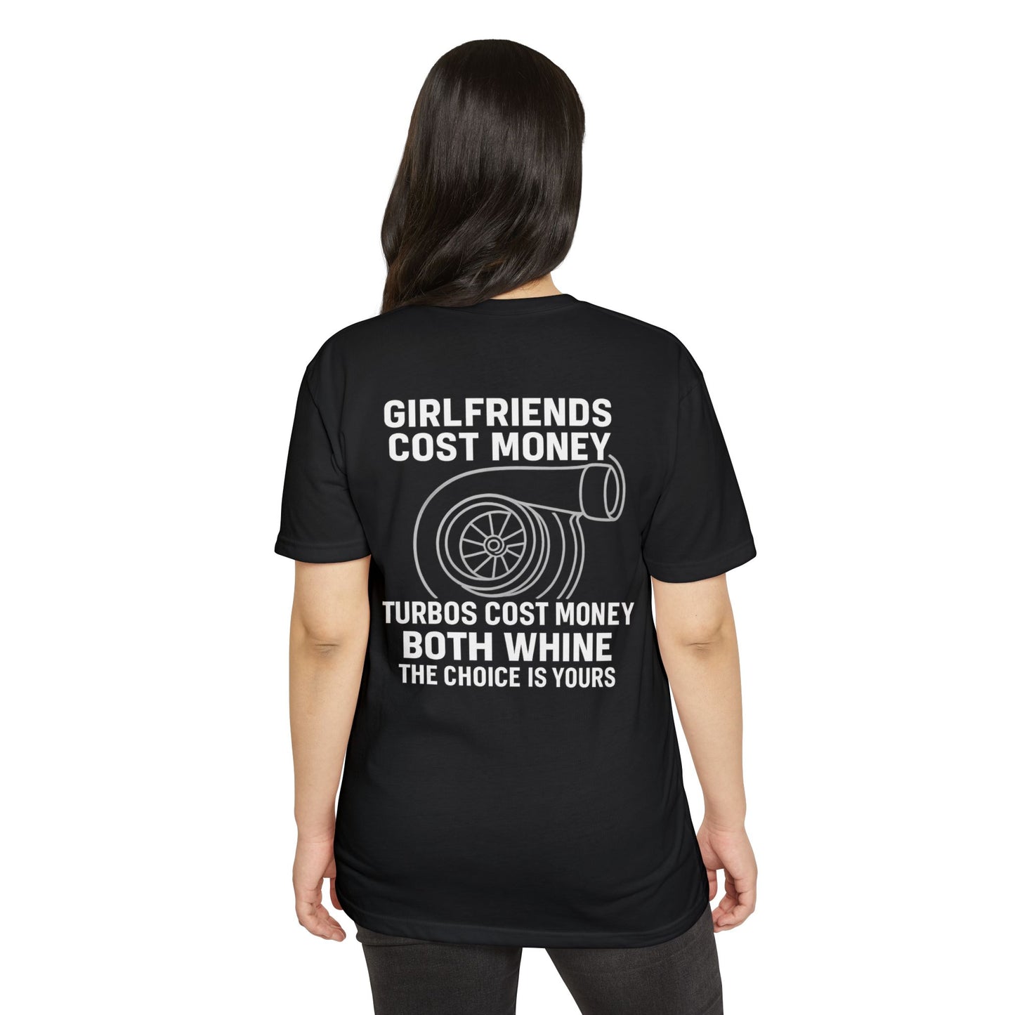 Girlfriends Whine, Turbos Whistle – Funny Car Guy Turbo T-Shirt 7 Dark Colors