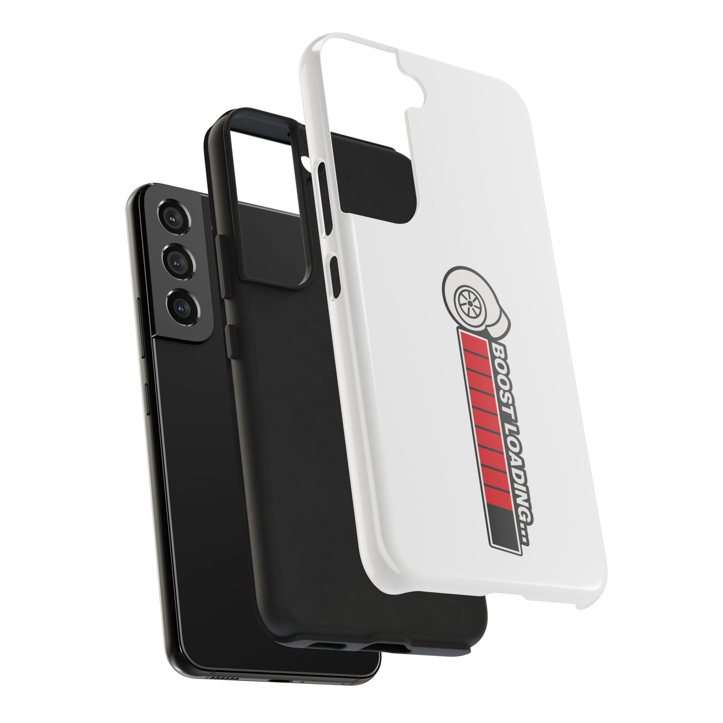 White Boost Loading Tough Phone Case For Apple or Samsung