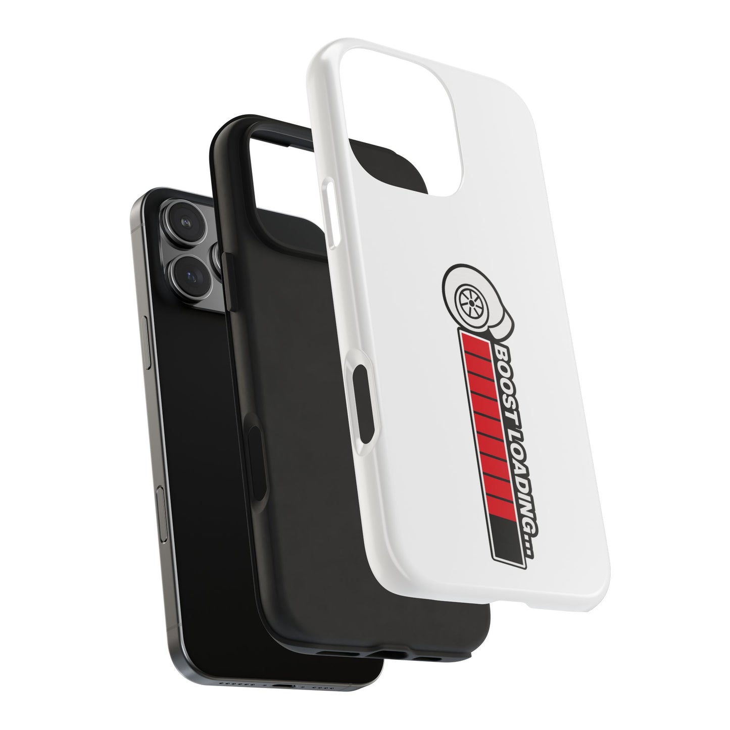 White Boost Loading Tough Phone Case For Apple or Samsung