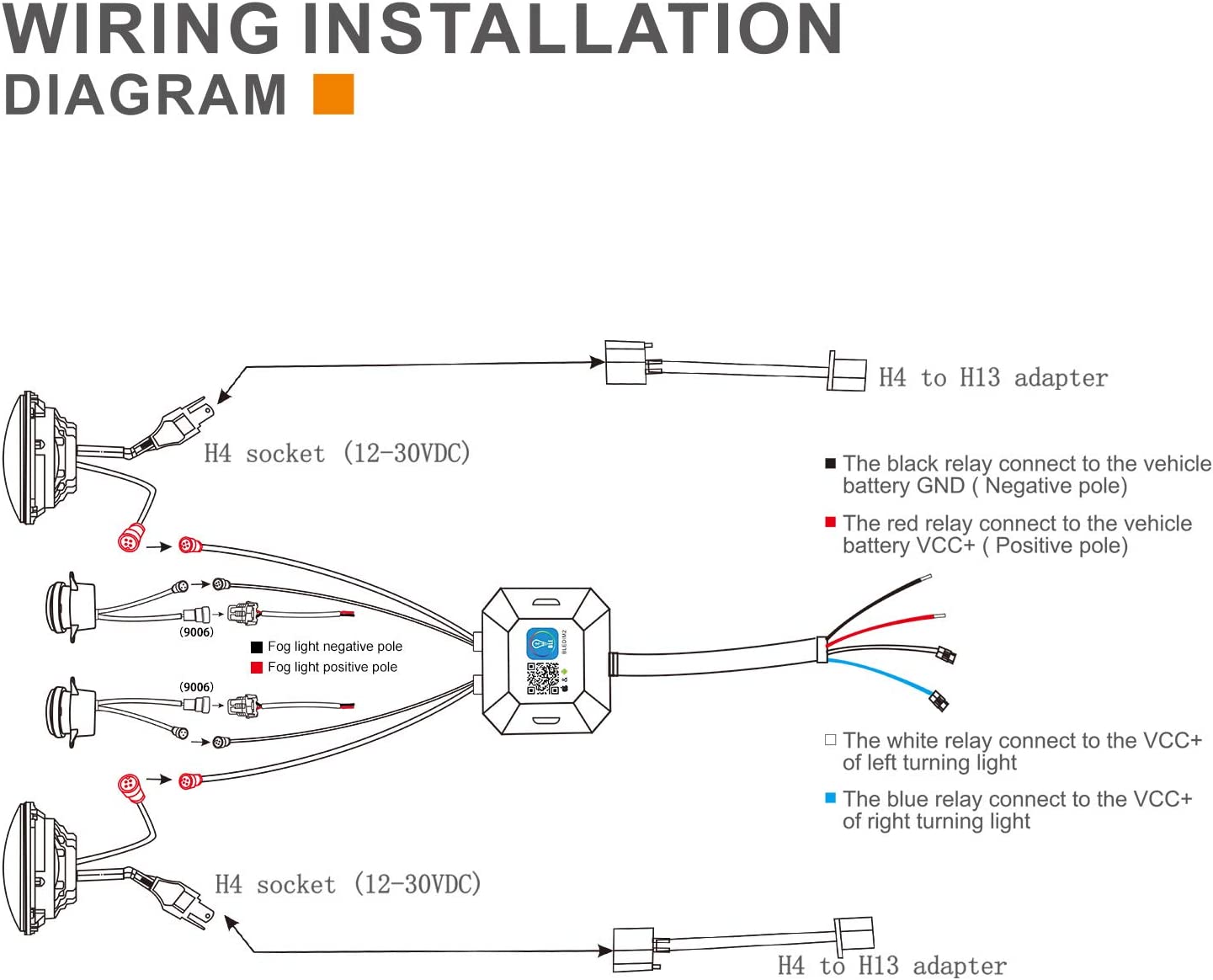 RGB Halo LED Headlights & Fog Lights Kit for 1997-2018 Jeep Wrangler TJ JK JKU – 7" Bluetooth App Color Control DRL Hi/Lo Beam