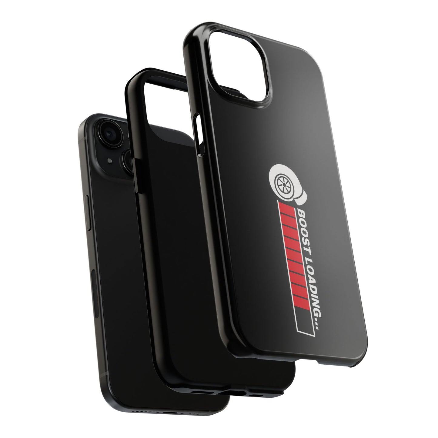 Black Boost Loading Tough Phone Case for iPhone or Samsung phones