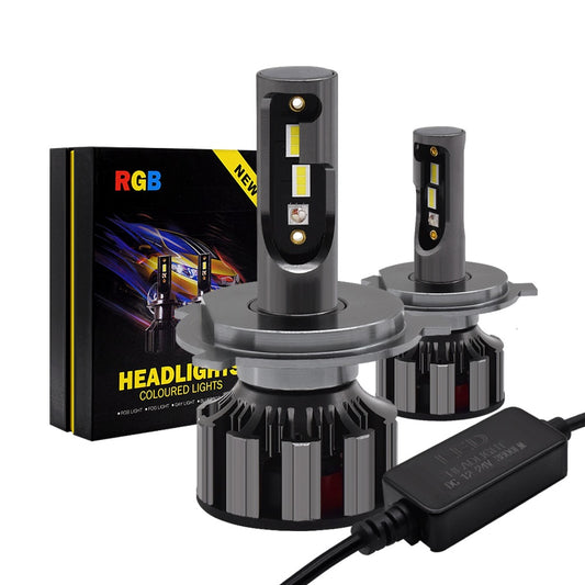 App-Controlled RGB LED Car Headlight Bulbs | H1 H3 H4 H7 H11 9005 9006 9012 | Fog Lamp, DRL & High Beam Lights