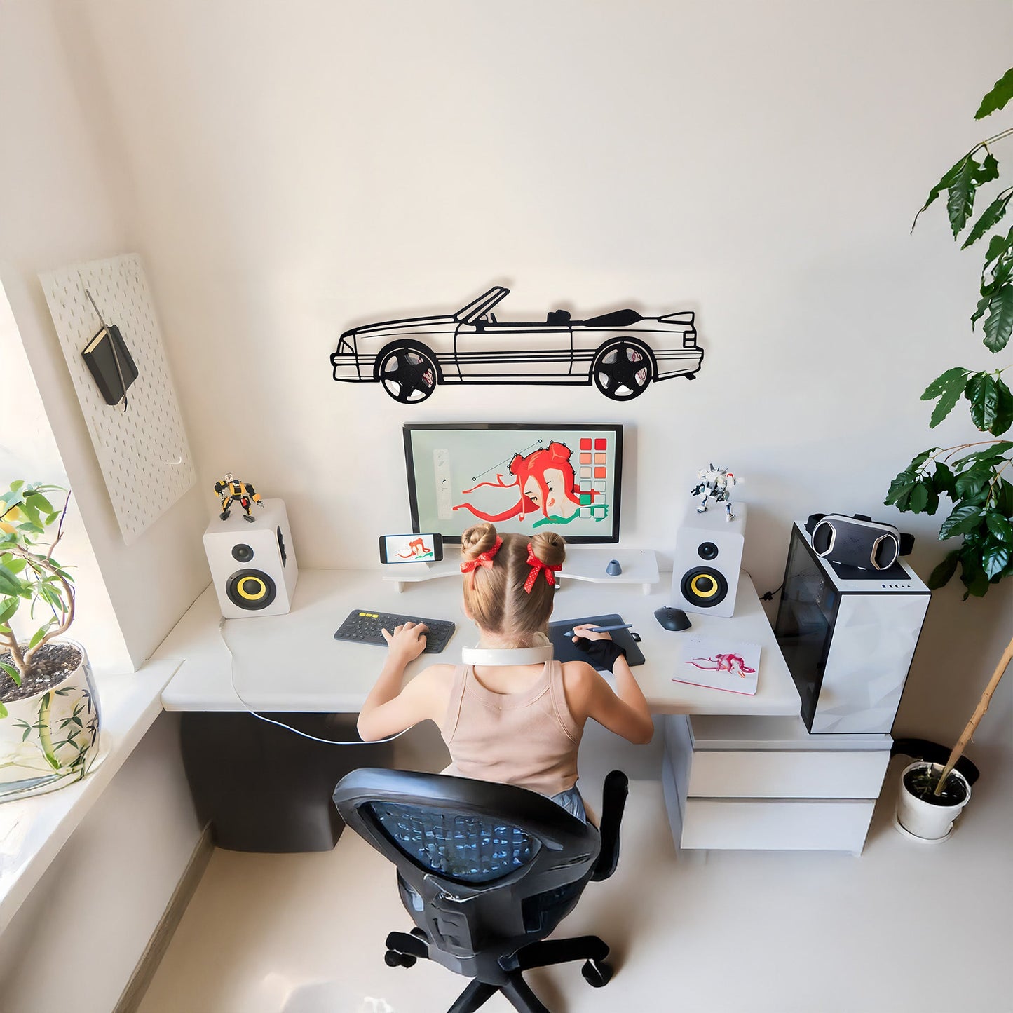 1993 Mustang GT Convertible Wall Art – Steel & Spinning Wheels-KAFMEKA002