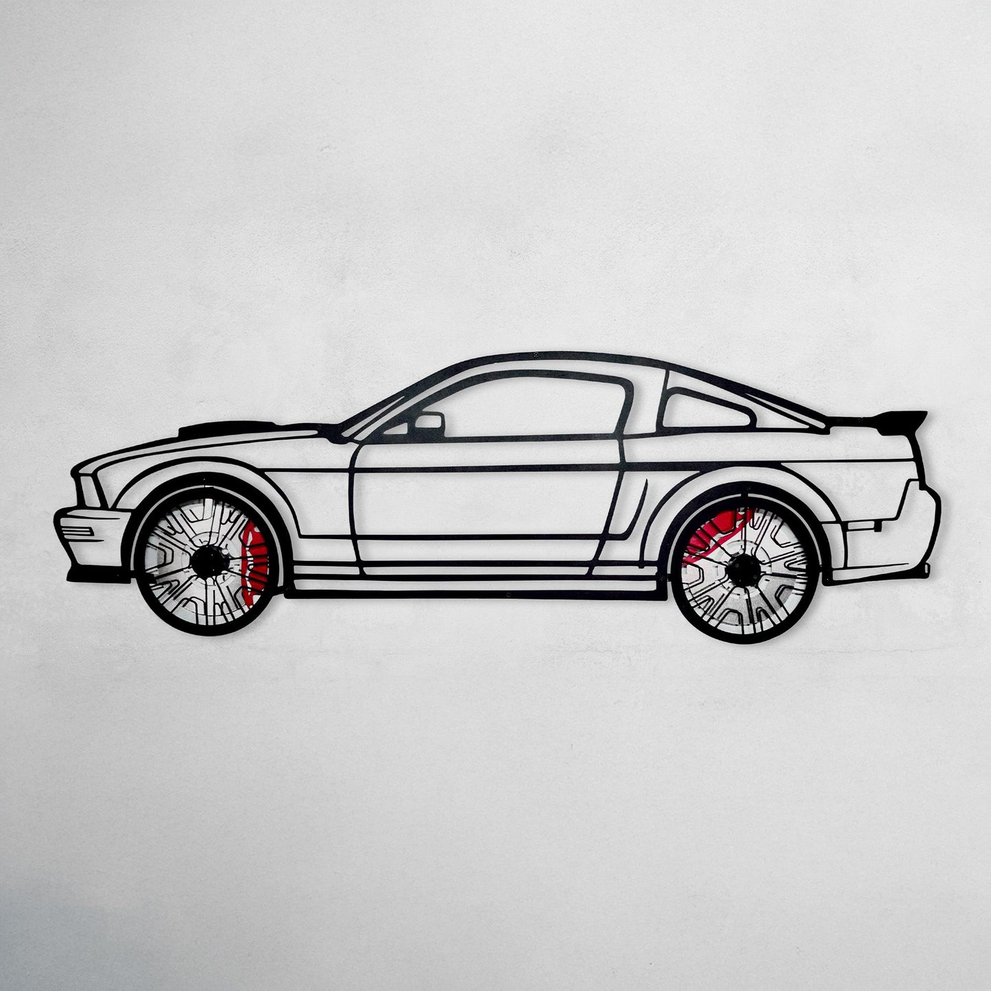 2008 Mustang GT Fastback Wall Art – Steel Build with Spinning Wheels-KAFMEKA004