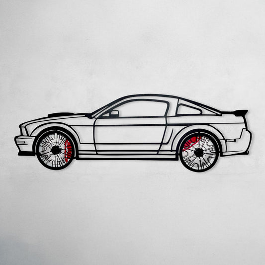 2008 Mustang GT Fastback Wall Art – Steel Build with Spinning Wheels-KAFMEKA004