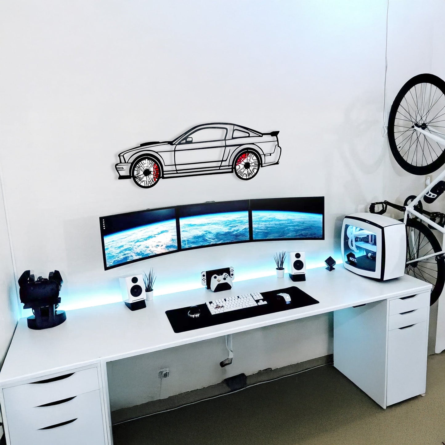 2008 Mustang GT Fastback Wall Art – Steel Build with Spinning Wheels-KAFMEKA004