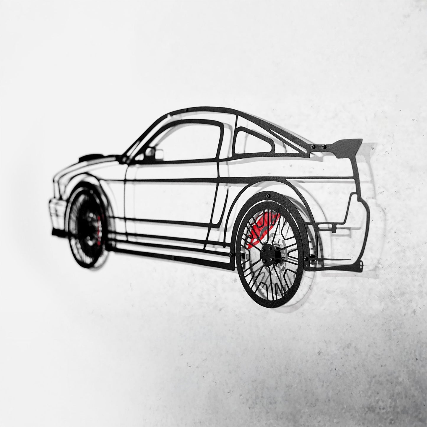 2008 Mustang GT Fastback Wall Art – Steel Build with Spinning Wheels-KAFMEKA004