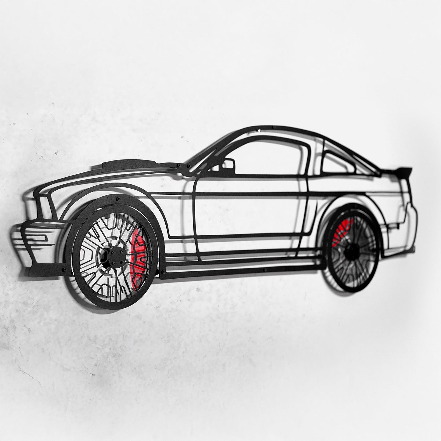 2008 Mustang GT Fastback Wall Art – Steel Build with Spinning Wheels-KAFMEKA004