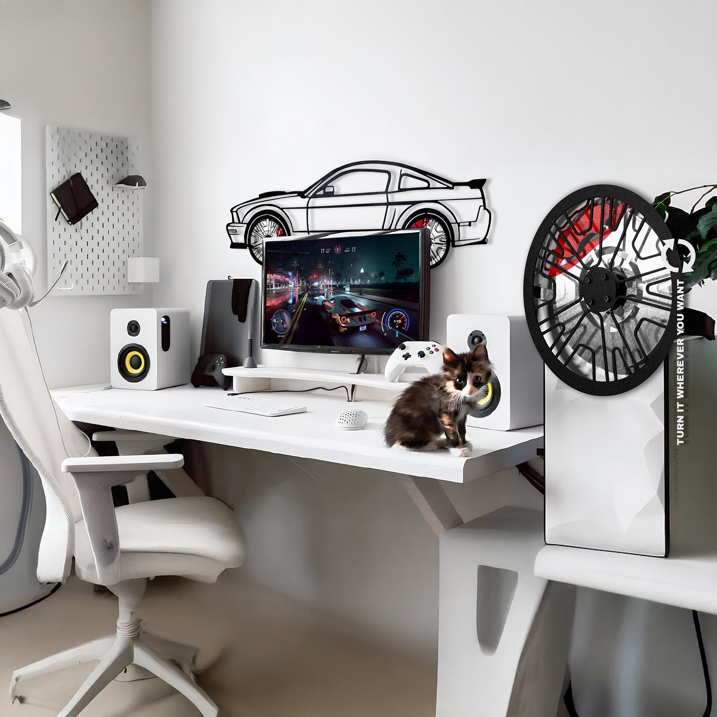 2008 Mustang GT Fastback Wall Art – Steel Build with Spinning Wheels-KAFMEKA004