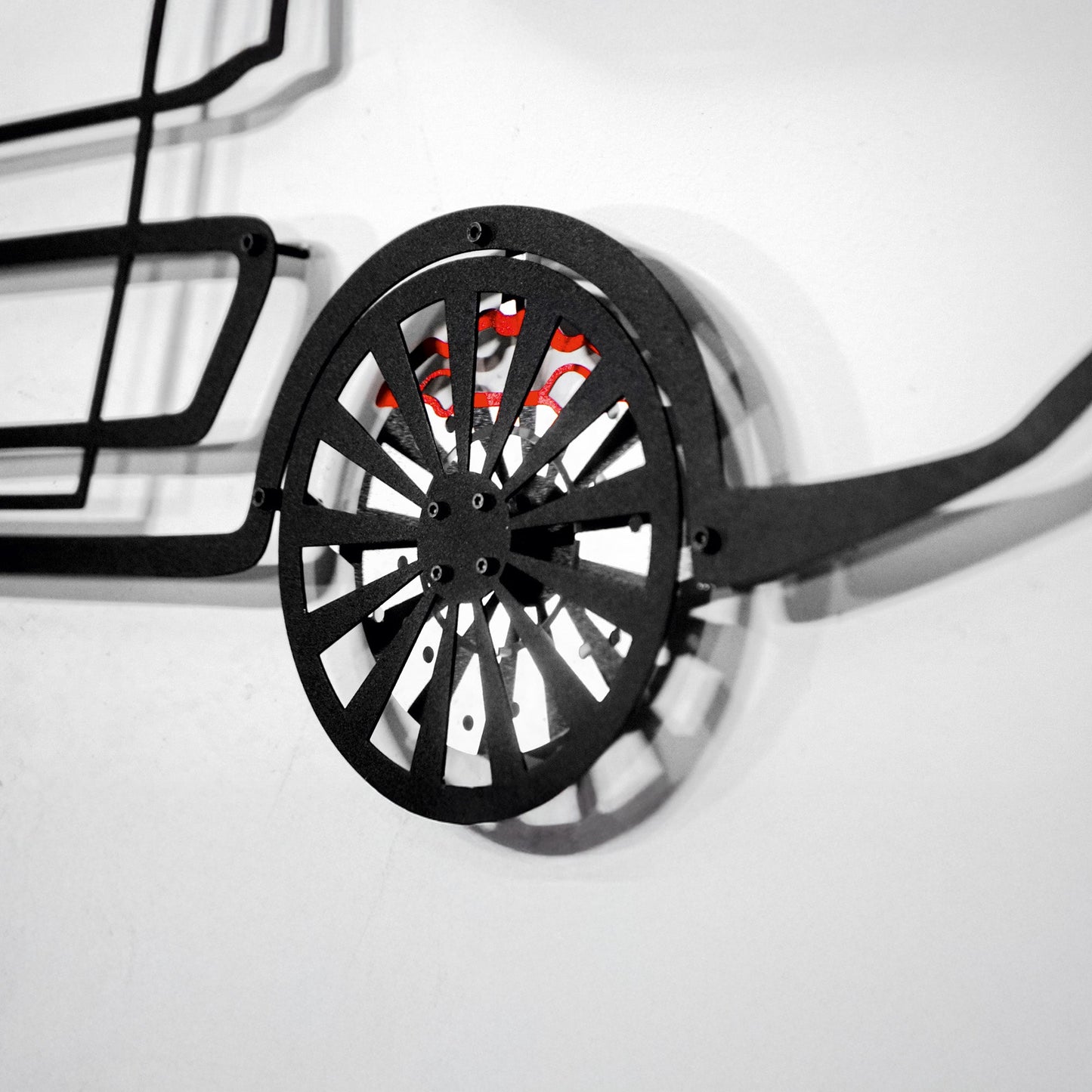 1964 Ford Mustang Wall Art – Classic Steel Silhouette with Spinning Wheels-KAFMEKA025