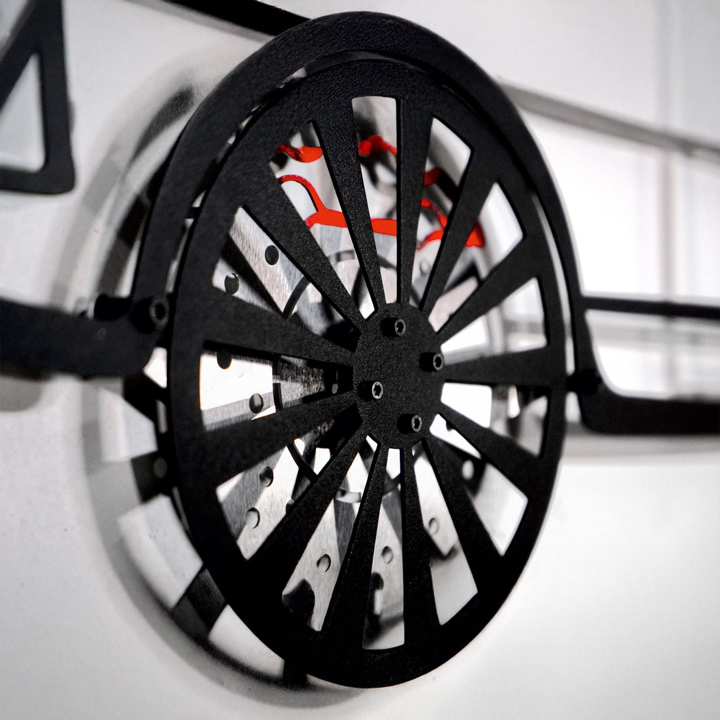 1964 Ford Mustang Wall Art – Classic Steel Silhouette with Spinning Wheels-KAFMEKA025