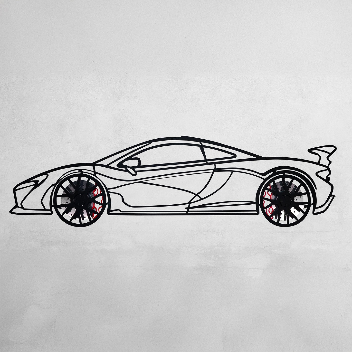 McLaren Wall Art – Exotic Supercar Steel Silhouette with Spinning Wheels-KAFMEKA031