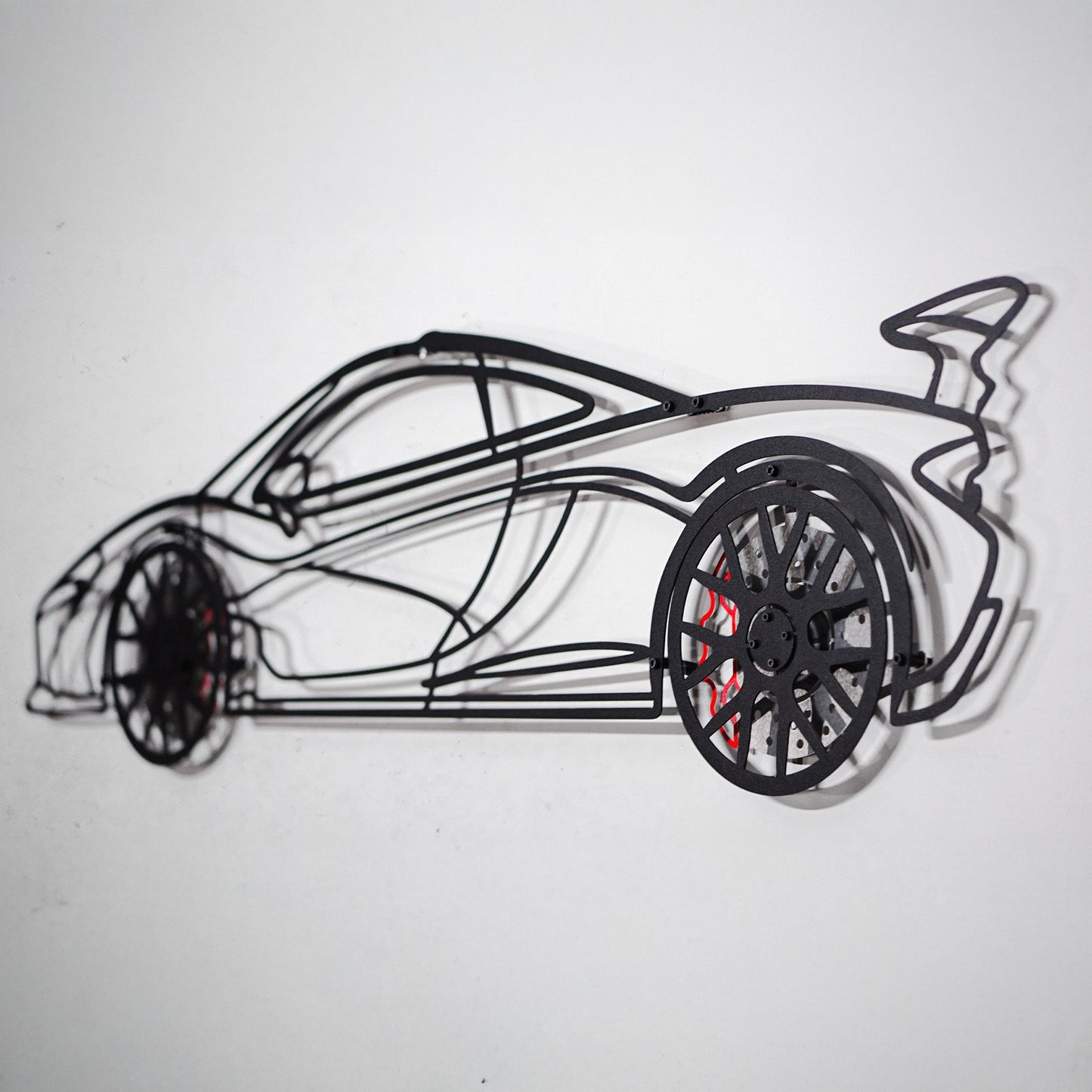 McLaren Wall Art – Exotic Supercar Steel Silhouette with Spinning Wheels-KAFMEKA031