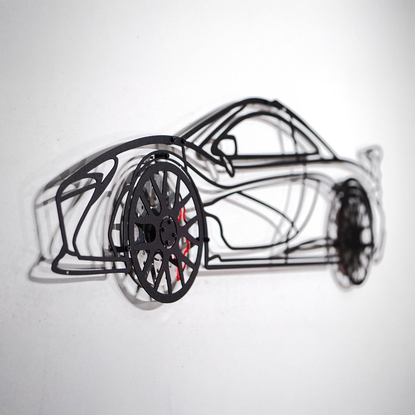 McLaren Wall Art – Exotic Supercar Steel Silhouette with Spinning Wheels-KAFMEKA031