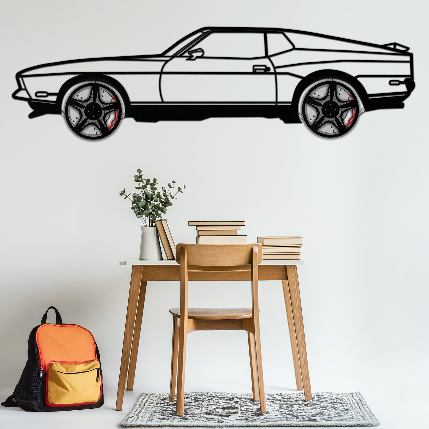 Ford Mustang 1971 Metal Car Wall Art – Rotating Wheels Classic Muscle Car Decor, Garage & Office Gift-KAFMEKA086