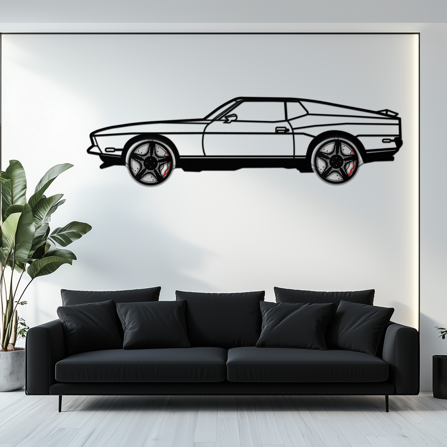 Ford Mustang 1971 Metal Car Wall Art – Rotating Wheels Classic Muscle Car Decor, Garage & Office Gift-KAFMEKA086